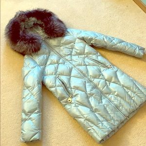 Duck down winter coat, natural fox fur!